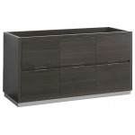 Fresca Valencia 60" Gray Oak Free Standing Single Sink Modern Bathroom Cabinet