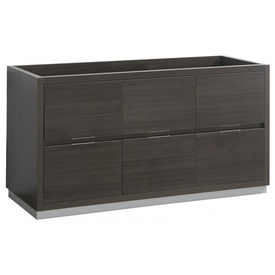 Fresca Valencia 60" Gray Oak Free Standing Single Sink Modern Bathroom Cabinet