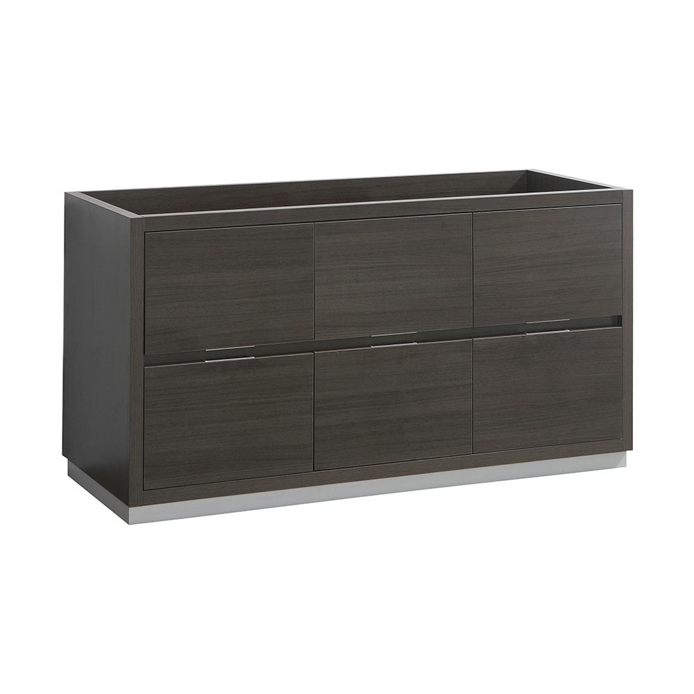 Fresca Valencia 60" Gray Oak Free Standing Single Sink Modern Bathroom Cabinet