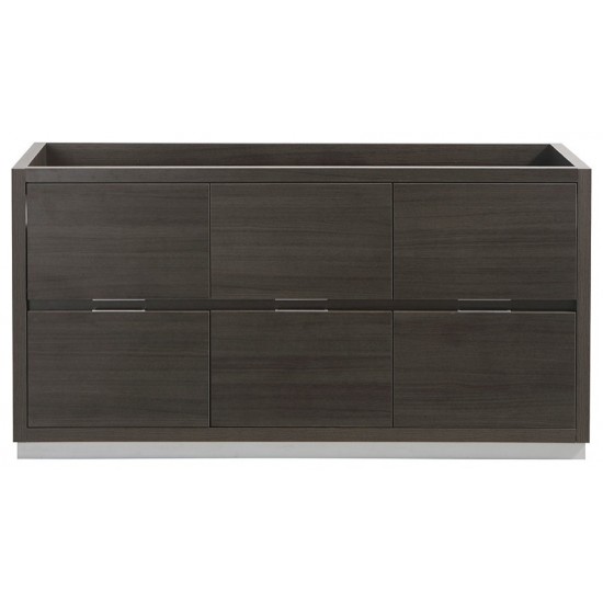 Fresca Valencia 60" Gray Oak Free Standing Single Sink Modern Bathroom Cabinet