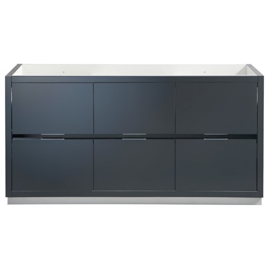 Valencia 60" Dark Slate Gray Free Standing Single Sink Modern Bathroom Cabinet