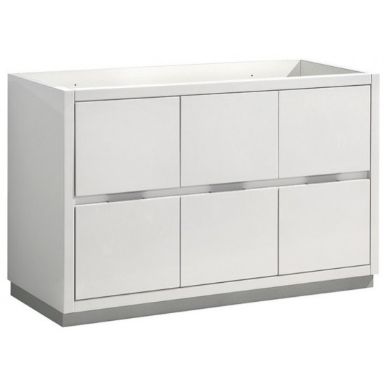 Valencia 48" Glossy White Free Standing Single Sink Modern Bathroom Cabinet