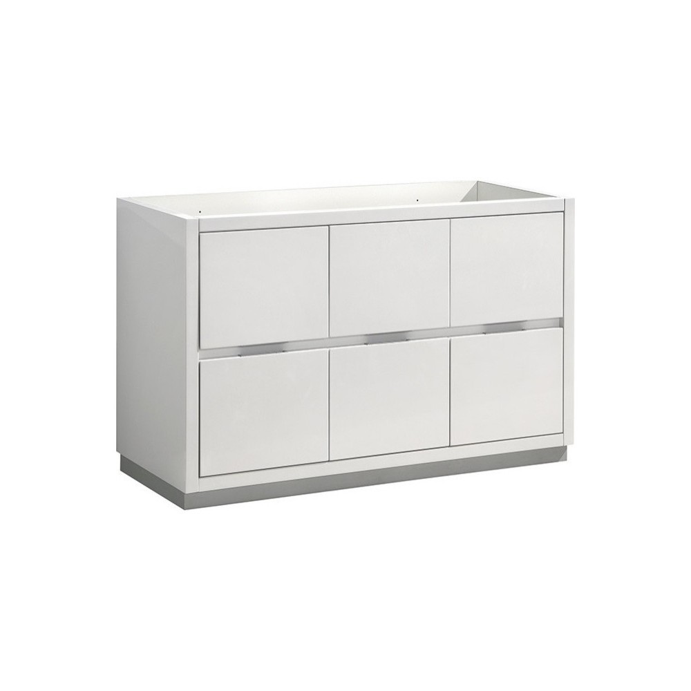 Valencia 48" Glossy White Free Standing Single Sink Modern Bathroom Cabinet Valencia 48" Glossy White Free Standing Single Sink Modern Bathroom Cabinet