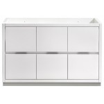 Valencia 48" Glossy White Free Standing Single Sink Modern Bathroom Cabinet