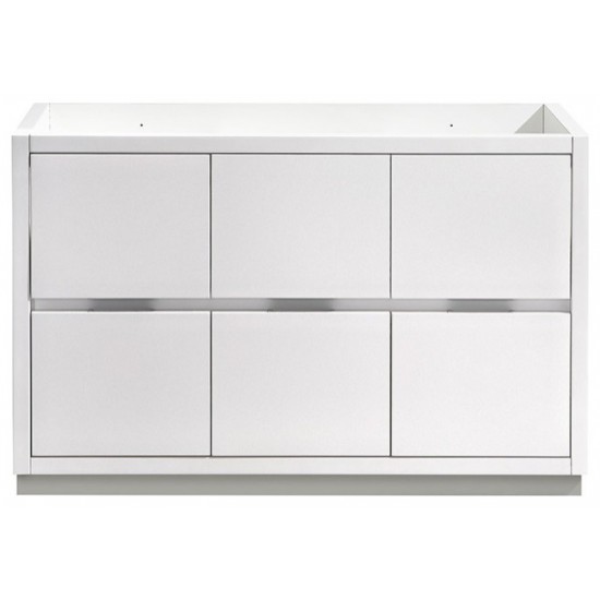 Valencia 48" Glossy White Free Standing Single Sink Modern Bathroom Cabinet