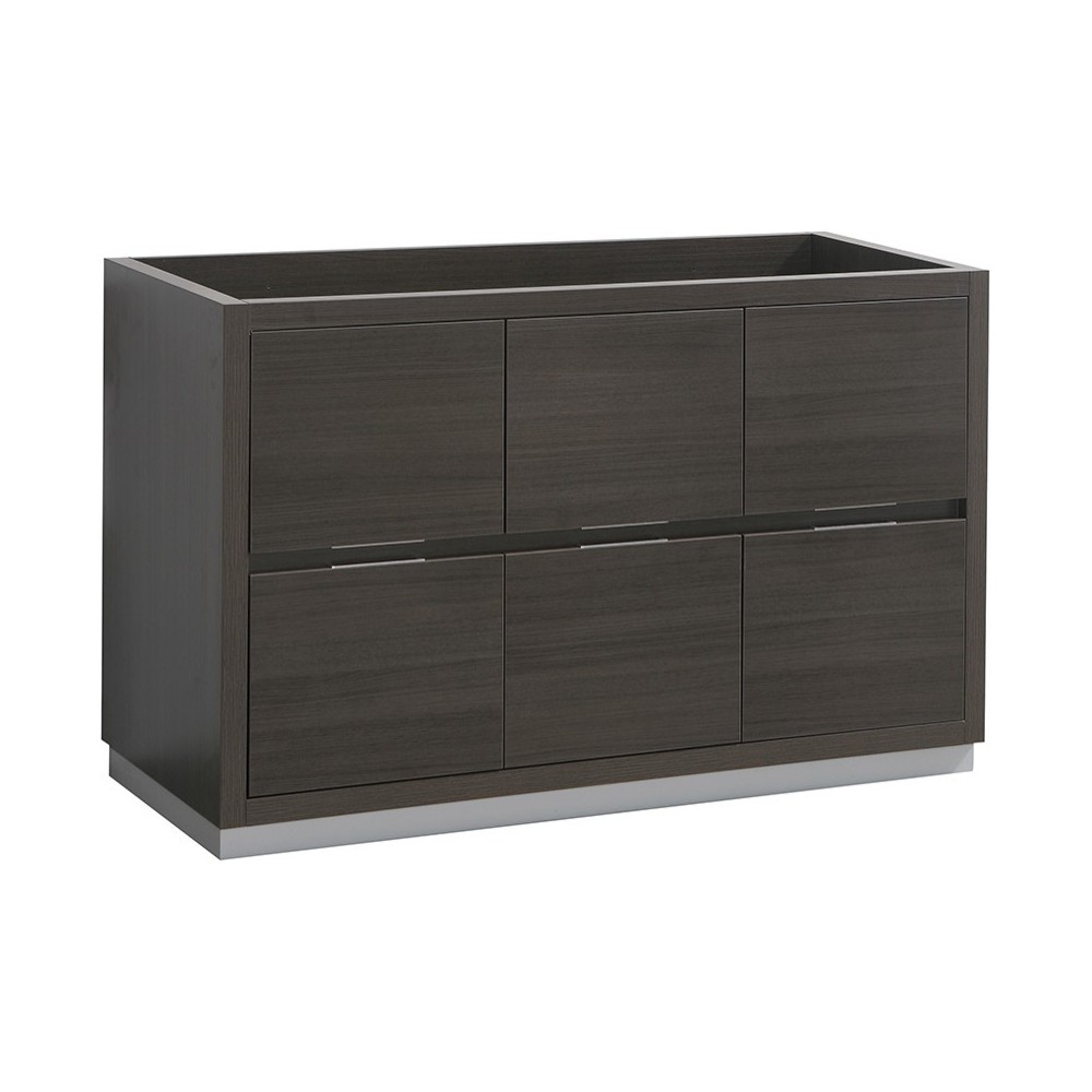 Fresca Valencia 48" Gray Oak Free Standing Double Sink Modern Bathroom Cabinet