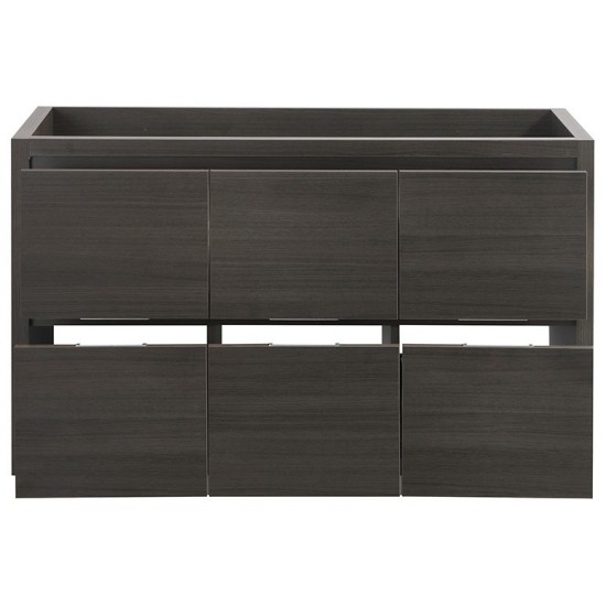 Fresca Valencia 48" Gray Oak Free Standing Double Sink Modern Bathroom Cabinet