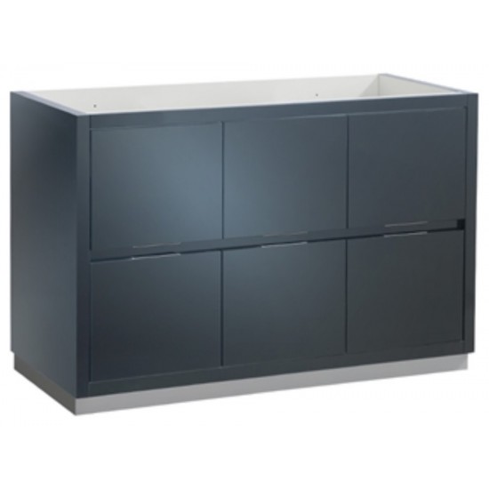 Valencia 48" Dark Slate Gray Free Standing Double Sink Modern Bathroom Cabinet