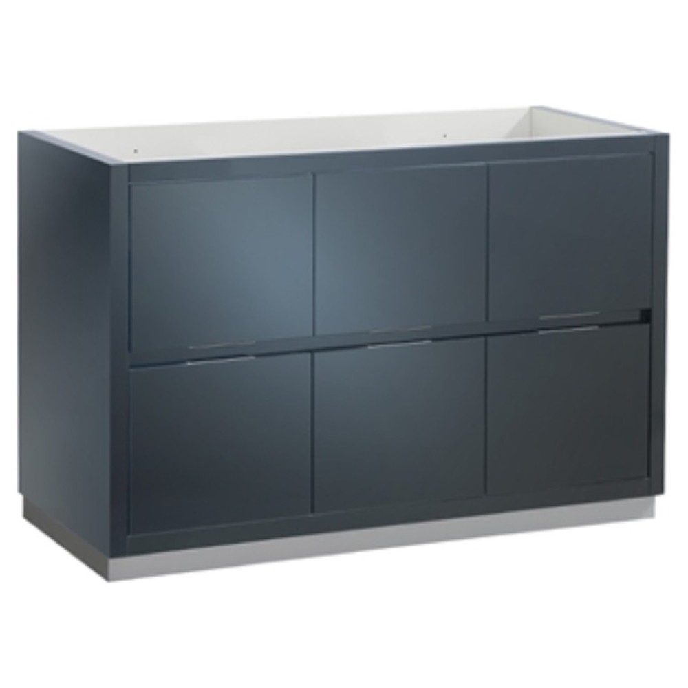 Valencia 48" Dark Slate Gray Free Standing Double Sink Modern Bathroom Cabinet