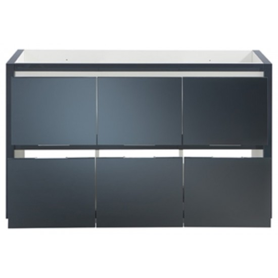 Valencia 48" Dark Slate Gray Free Standing Double Sink Modern Bathroom Cabinet