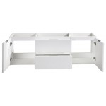 Fresca Valencia 60" Glossy White Wall Hung Double Sink Modern Bathroom Cabinet