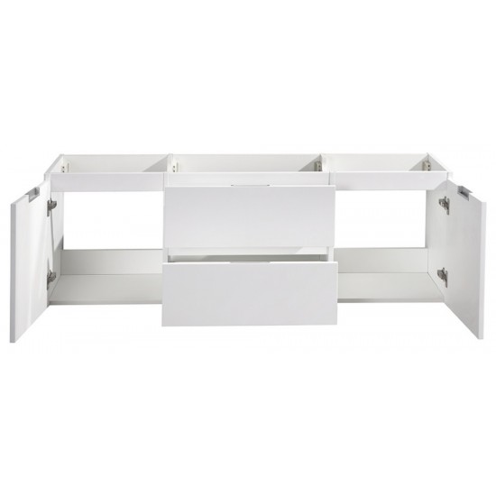 Fresca Valencia 60" Glossy White Wall Hung Single Sink Modern Bathroom Cabinet