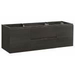 Fresca Valencia 60" Gray Oak Wall Hung Double Sink Modern Bathroom Cabinet