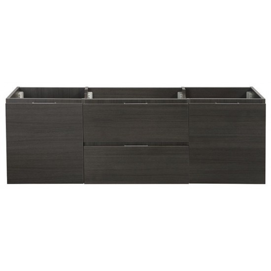 Fresca Valencia 60" Gray Oak Wall Hung Double Sink Modern Bathroom Cabinet