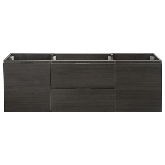 Fresca Valencia 60" Gray Oak Wall Hung Single Sink Modern Bathroom Cabinet