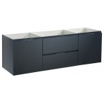 Valencia 60" Dark Slate Gray Wall Hung Double Sink Modern Bathroom Cabinet