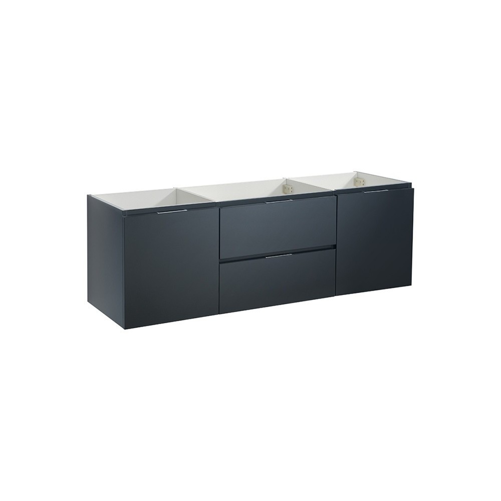 Valencia 60" Dark Slate Gray Wall Hung Single Sink Modern Bathroom Cabinet