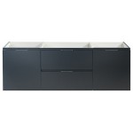 Valencia 60" Dark Slate Gray Wall Hung Single Sink Modern Bathroom Cabinet