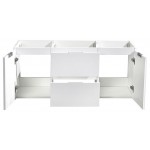 Fresca Valencia 48" Glossy White Wall Hung Double Sink Modern Bathroom Cabinet