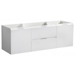 Fresca Valencia 48" Glossy White Wall Hung Single Sink Modern Bathroom Cabinet