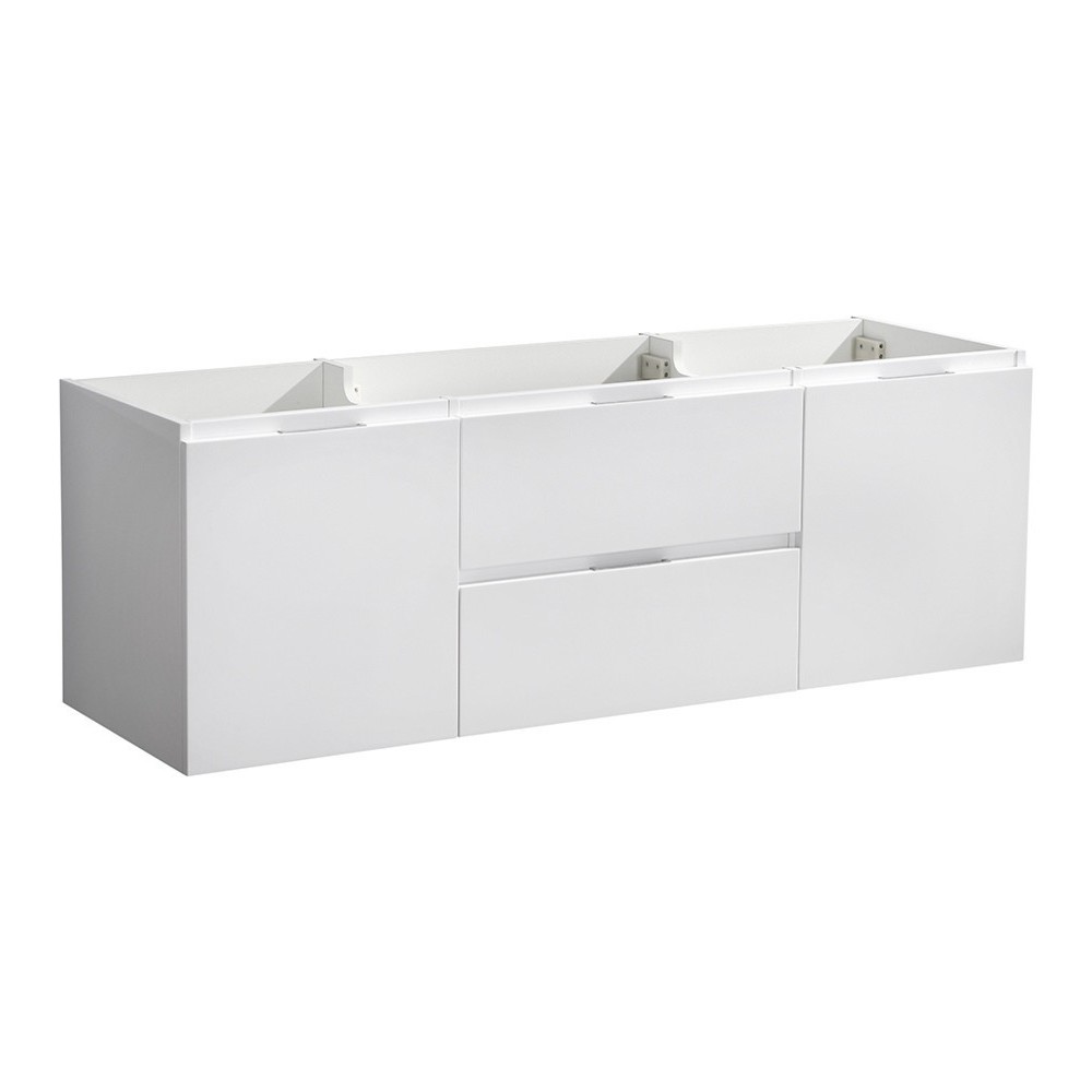 Fresca Valencia 48" Glossy White Wall Hung Single Sink Modern Bathroom Cabinet