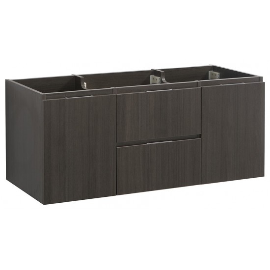 Fresca Valencia 48" Gray Oak Wall Hung Double Sink Modern Bathroom Cabinet