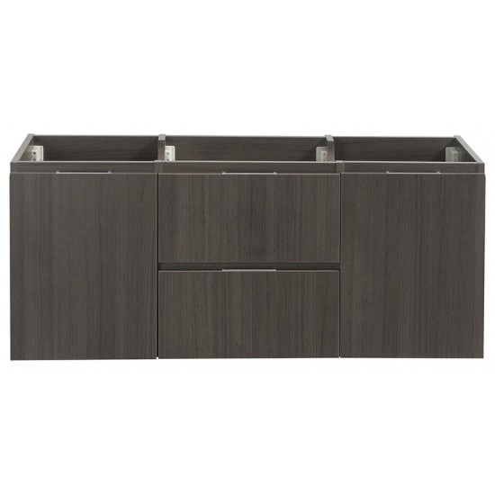 Fresca Valencia 48" Gray Oak Wall Hung Double Sink Modern Bathroom Cabinet