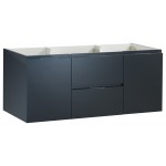 Valencia 48" Dark Slate Gray Wall Hung Double Sink Modern Bathroom Cabinet