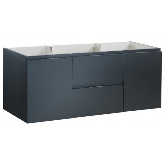 Valencia 48" Dark Slate Gray Wall Hung Single Sink Modern Bathroom Cabinet