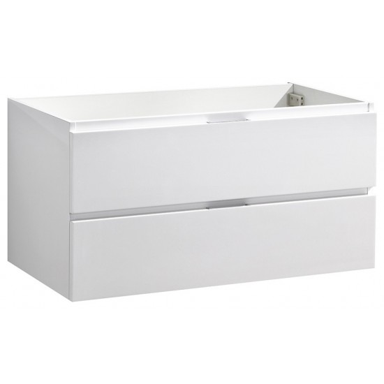 Fresca Valencia 40" Glossy White Wall Hung Modern Bathroom Cabinet