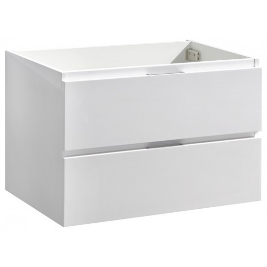 Fresca Valencia 30" Glossy White Wall Hung Modern Bathroom Cabinet