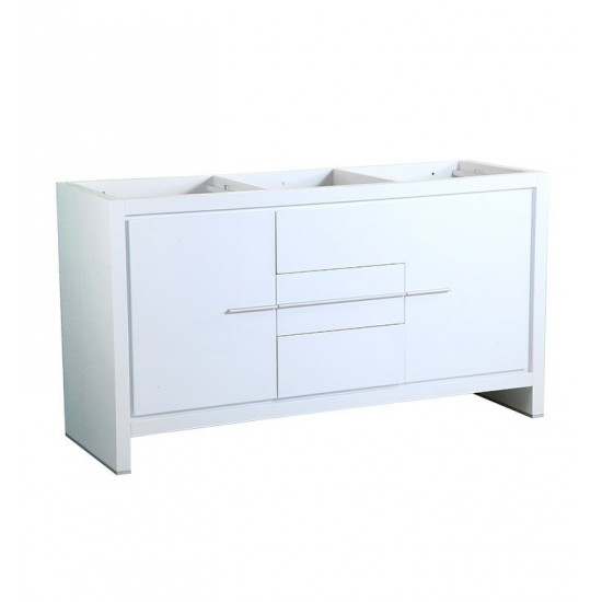 Fresca Allier 60" White Modern Double Sink Bathroom Cabinet