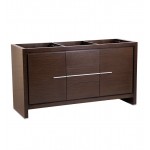 Fresca Allier 60" Wenge Brown Modern Double Sink Bathroom Cabinet