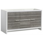 Fresca Allier Rio 60" Ash Gray Double Sink Modern Bathroom Cabinet