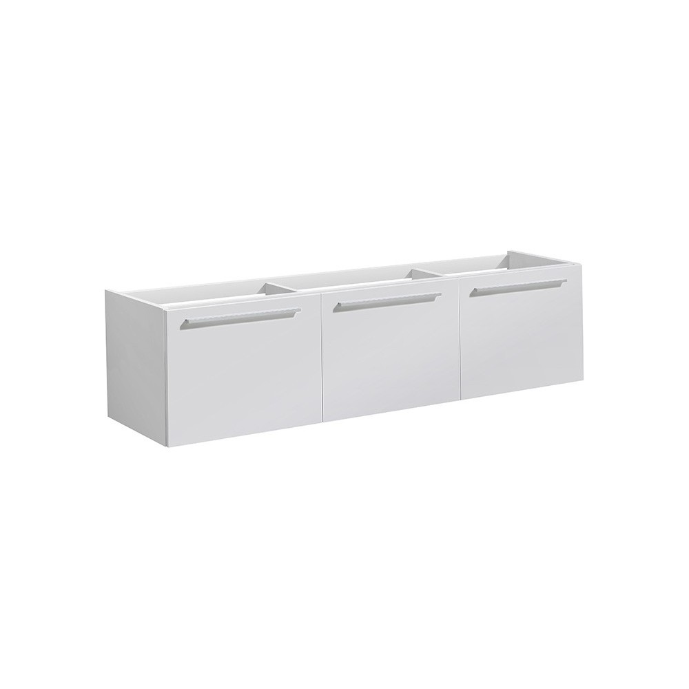 Fresca Vista 60" White Wall Hung Double Sink Modern Bathroom Cabinet