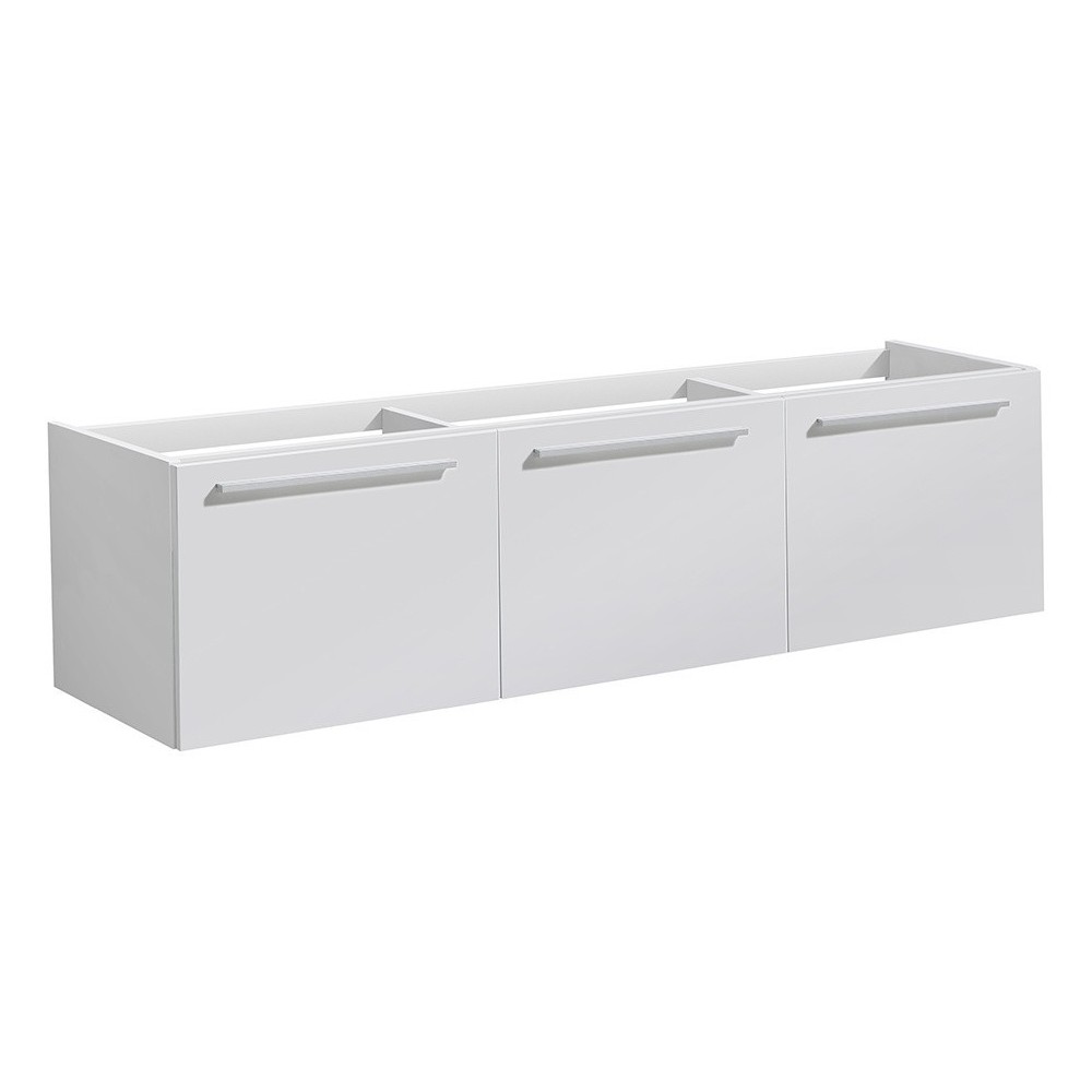 Fresca Vista 60" White Wall Hung Single Sink Modern Bathroom Cabinet