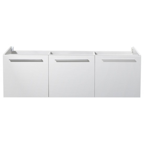 Fresca Vista 60" White Wall Hung Single Sink Modern Bathroom Cabinet