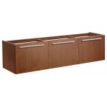 Fresca Vista 60" Teak Wall Hung Single Sink Modern Bathroom Cabinet