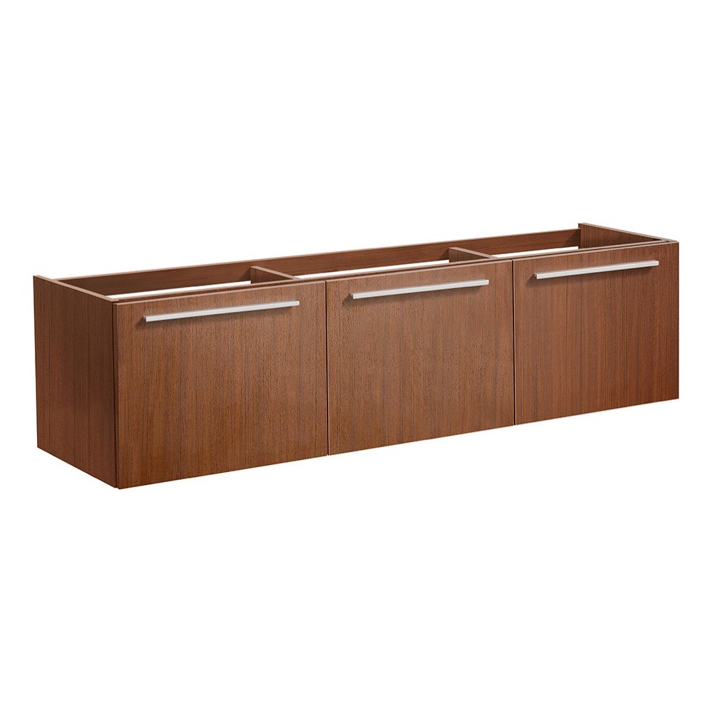 Fresca Vista 60" Teak Wall Hung Single Sink Modern Bathroom Cabinet Fresca Vista 60" Teak Wall Hung Single Sink Modern Bathroom Cabinet