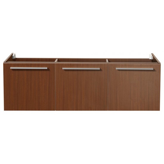 Fresca Vista 60" Teak Wall Hung Single Sink Modern Bathroom Cabinet