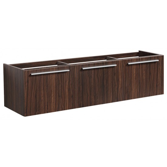 Fresca Vista 60" Walnut Wall Hung Single Sink Modern Bathroom Cabinet