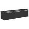 Fresca Vista 60" Black Wall Hung Single Sink Modern Bathroom Cabinet