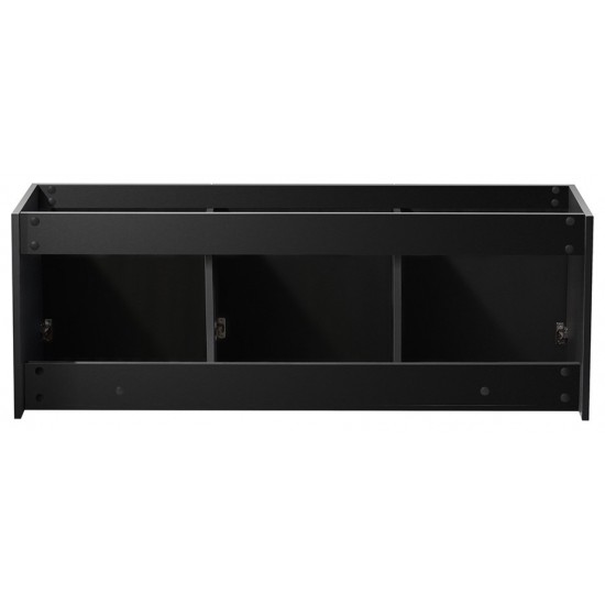Fresca Vista 60" Black Wall Hung Single Sink Modern Bathroom Cabinet