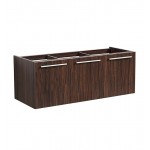 Fresca Vista 48" Walnut Wall Hung Double Sink Modern Bathroom Cabinet