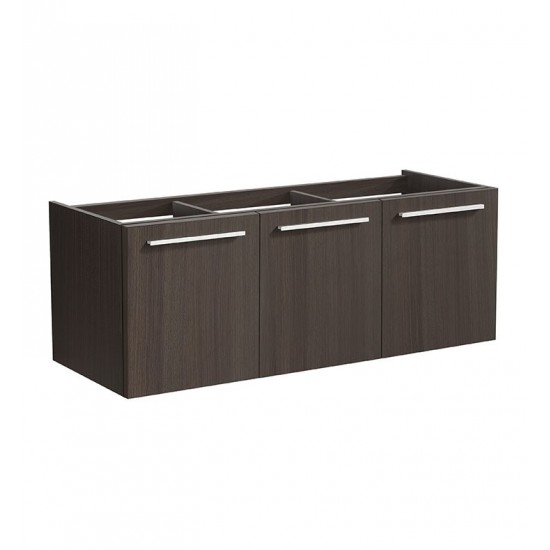 Fresca Vista 48" Gray Oak Wall Hung Double Sink Modern Bathroom Cabinet