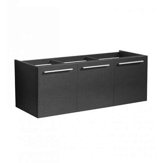 Fresca Vista 48" Black Wall Hung Double Sink Modern Bathroom Cabinet