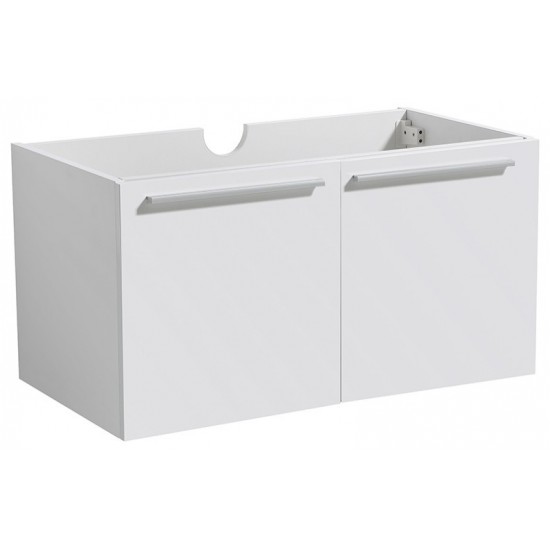 Fresca Vista 30" White Wall Hung Modern Bathroom Cabinet