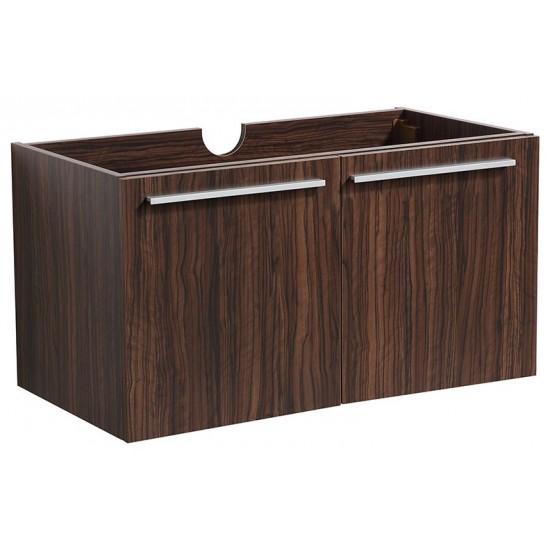 Fresca Vista 30" Walnut Wall Hung Modern Bathroom Cabinet