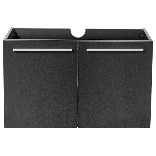 Fresca Vista 30" Black Wall Hung Modern Bathroom Cabinet