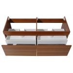 Fresca Mezzo 60" Teak Wall Hung Double Sink Modern Bathroom Cabinet